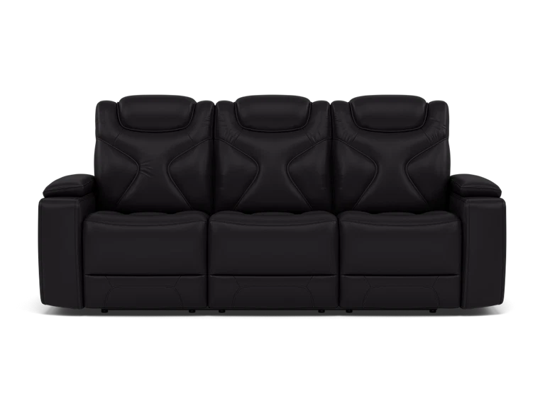 Jet Set Leather Power Headrest Zero Gravity Reclining Sofa With Power Drop Down Table